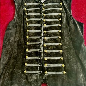 Etosha ladies, leather vest with gold buttons size 14
